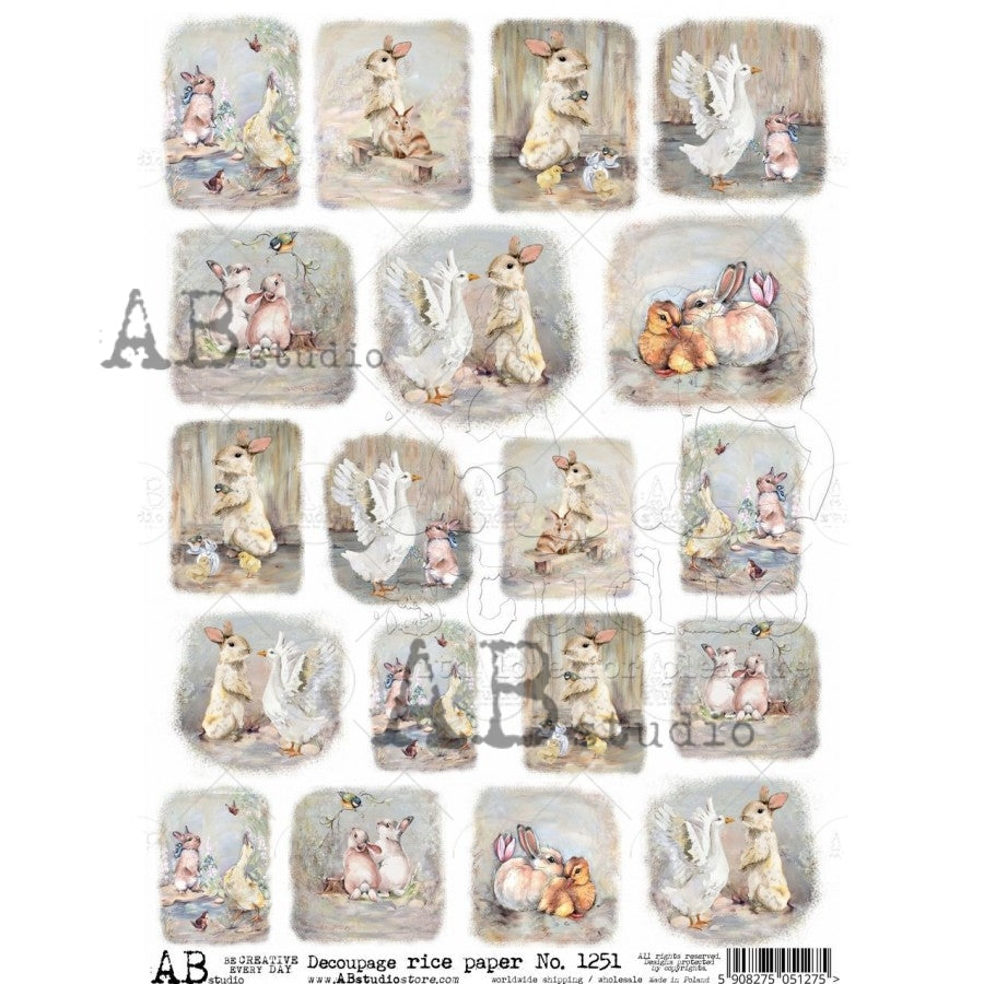1251 - Rice Paper - Paper Designs - 19 Mini Easter Scenes