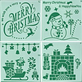 Christmas Stencil Set - 4 Stencils to each set